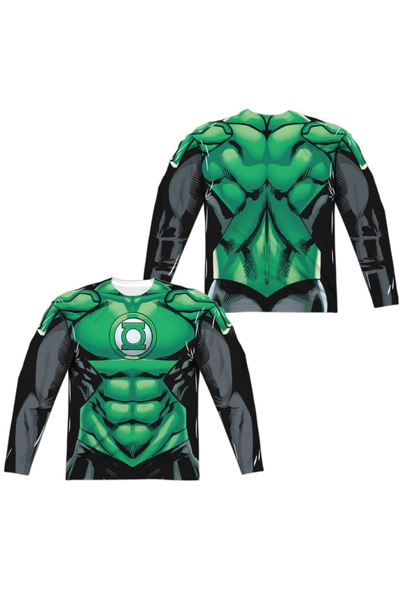 Green Lantern - Uniform (Front/Back Print) - Regular Fit Long Sleeve Shirt - XXX-Large