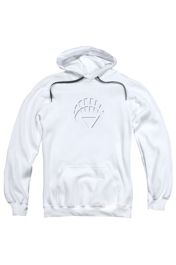 Green Lantern White Lantern Logo Adult Pullover Hoodie Sweatshirt White