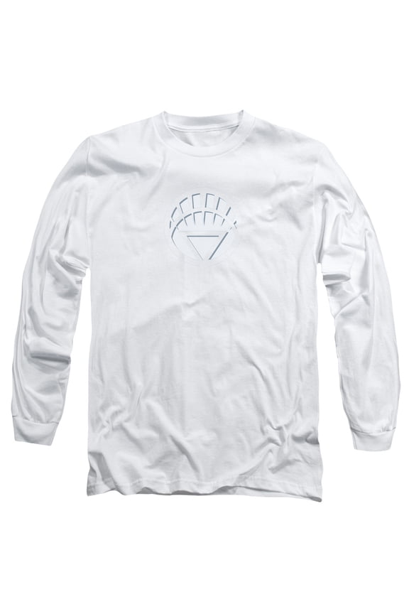 Green Lantern White Lantern Logo Long Sleeve Adult 18/1 T-Shirt White