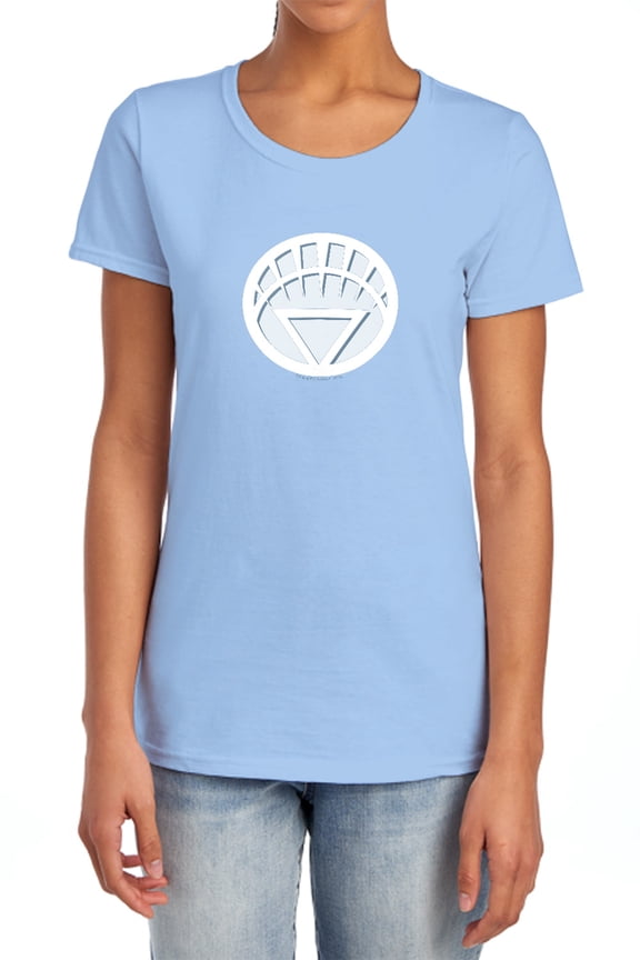 Green Lantern White Lantern Logo Women's T Shirt, Light Blue, X-Large