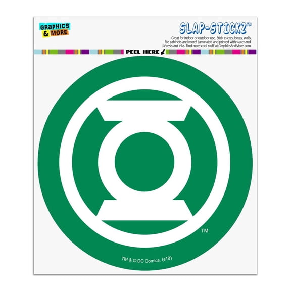 Green Lantern White Logo Automotive Car Window Locker Circle Bumper Sticker