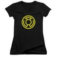 thumbnail image 1 of Green Lantern Yellow Emblem Junior Women's V-Neck T-Shirt Black, 1 of 1