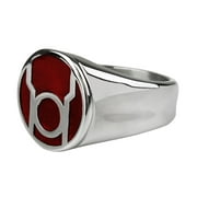 Green Lantern ringglredlantss-9-Size 9 Green Lantern Red Lantern Symbol Stainless Steel Ring - Size 9