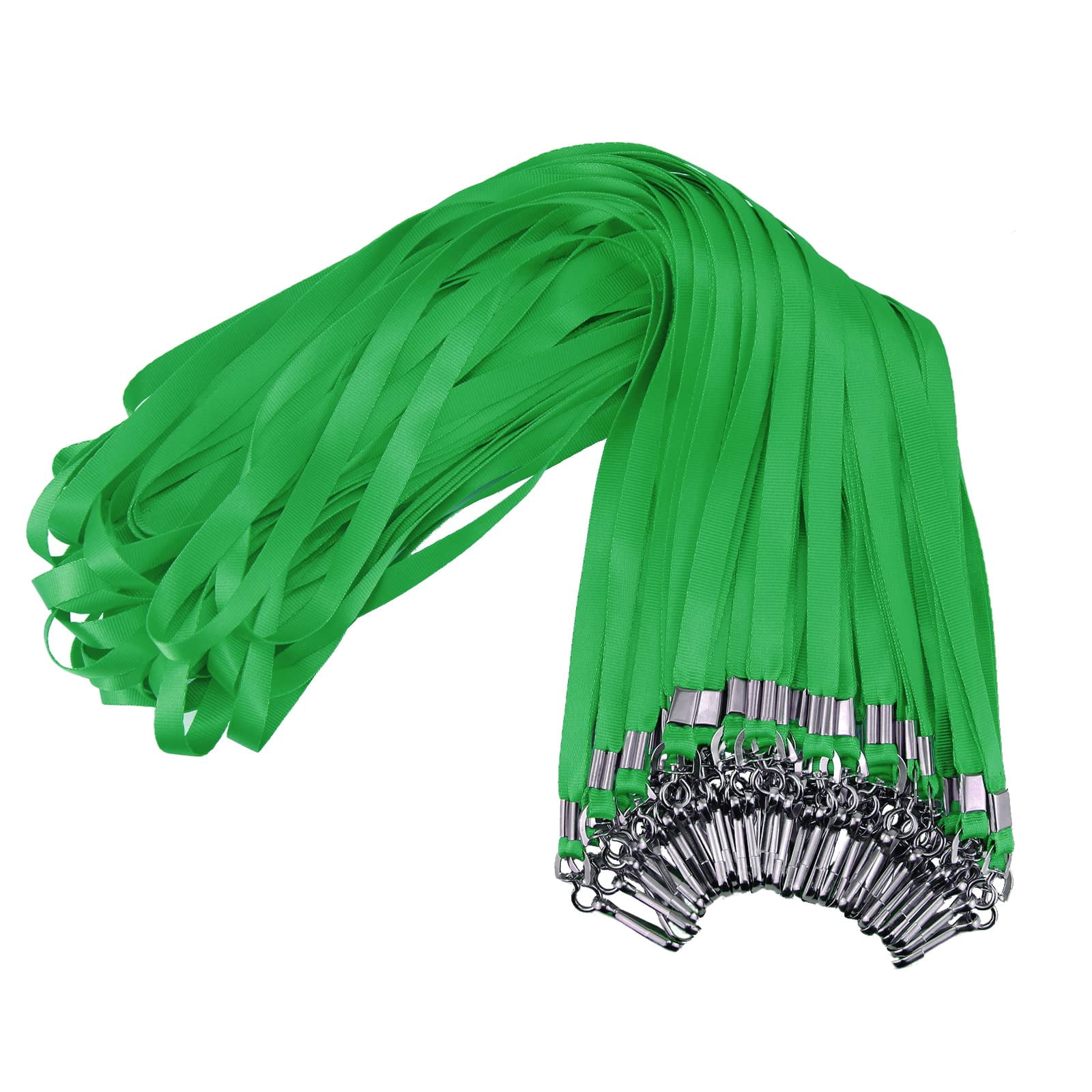 Green Lanyards Bulk 50 Packs For Id Badges With Swivel Hook Clips Name Tag Lanyard Holder