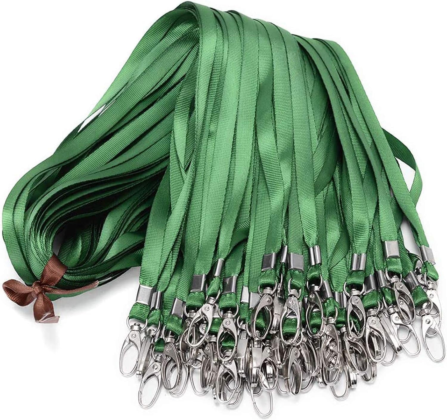 Green Lanyards Bulk Lanyards for Id Badges 50 Pack Each 17.7-Inch ...