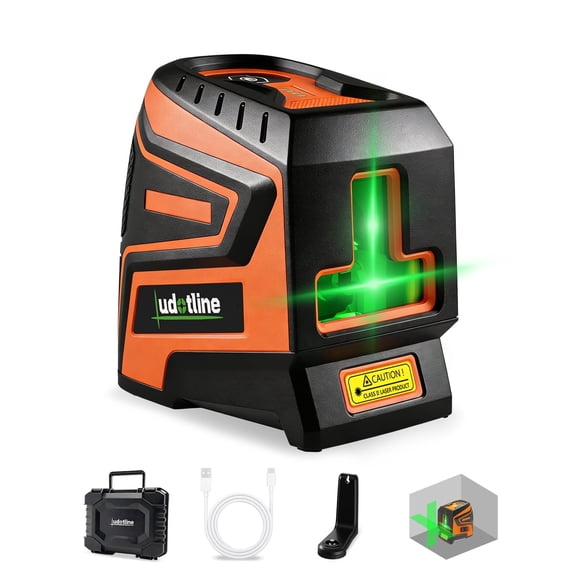 Green Laser Level 2 Line TK011, Ultra Bright Cross Line, 2s Self Leveling, ±3mm Accuracy, 2200mAh Rechargeable, Shockproof Durable Build for Jobsite (Basic Kit – Magnetic Mount + Hard Case)