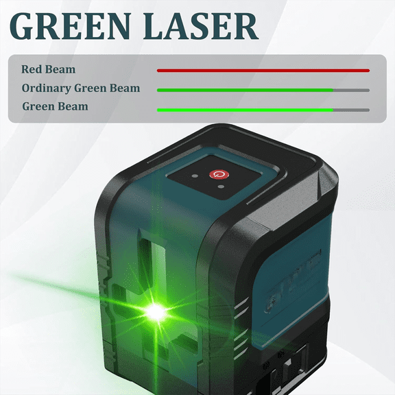 Green Laser Level Cross Line, 30m Range, Auto/Manual Mode, Built-in 2000mAh Battery, Type-C Charging, 1/17 inch/16 ft Accuracy, IP54$$Tools & Hardware Other