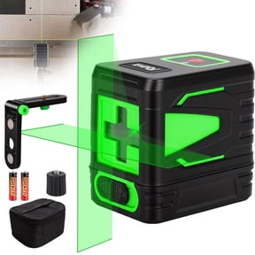 Green Laser Level, Self-Leveling Cross Line Laser with Magnetic Base, 2-Line Laser Level for Wall Installation and Alignment