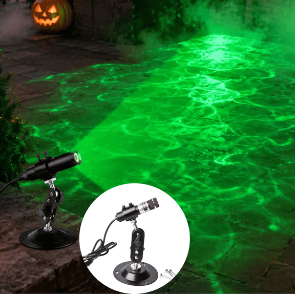 Green Laser Line Projector for Halloween Swamp Party Decoration, Waterproof Outdoor Laser Light, Create Laser Portals & Ghost Footprints, Works With Fog Machine(Fog Not Included), Haunted Garden Yard