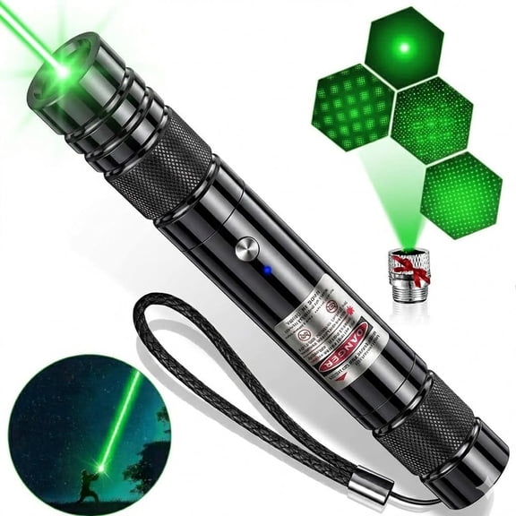 Green Laser Pointer - Long Range Rechargeable Laser Beam, USB Charging for Hiking, Presentations & Outdoor Use (Professional-Grade Green Light)