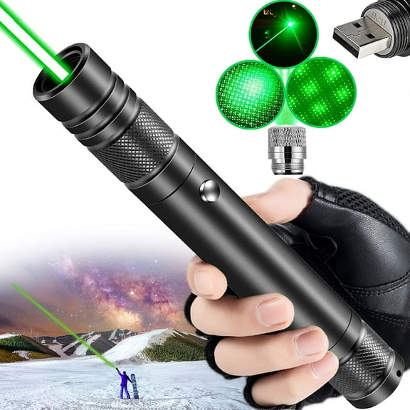 Green Laser Pointer Pen, Green Laser Pointer High Power Long Range USB Rechargeable High Power Laser Light Pointer Green Strong Laser Pointer for Presentations Outdoor Green High Power Laser