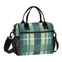 Green Lattice Cooler Bag Lunch Bag Soft Cooler Cooling Tote Insulated Lunch Box for Adult Men Women