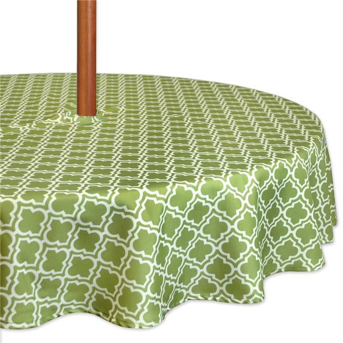 Green Lattice Outdoor Tablecloth With Zipper 60 inch Round