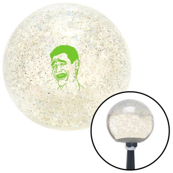 Green Laughing Clear Metal Flake Shift Knob with M16 x 1.5 Insert Shifter Auto Brody