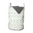 thumbnail image 1 of Green Laundry Bag, Polka Dots Rounds on Green Blue Tones Geometric Retro Image, Hamper Basket with Handles Drawstring Closure for Laundromats, 13" x 19", Green Fern Green, by Ambesonne, 1 of 4