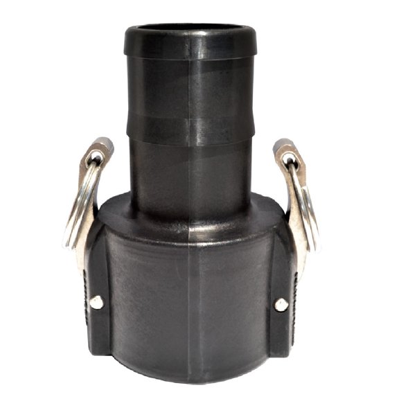 GREEN LEAF C Series GLP300C Cam Lever Coupling, 3 in, Female x Hose Shank, Polypropylene, Black