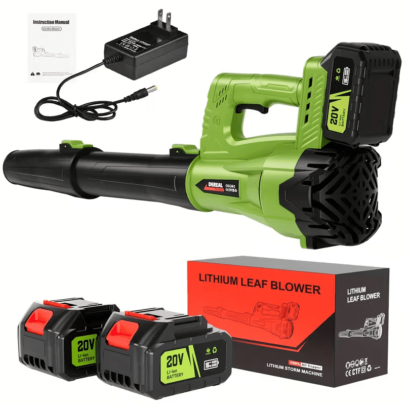 Green Leaf Blower with 4000MAH*2 Battery