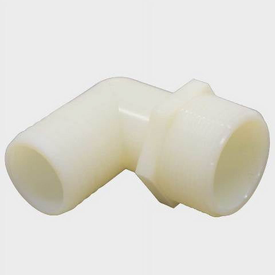 Green Leaf Boat Elbow Fitting 5783012 - 1 1/2" NPT X 1 1/2" Barbed, White Nylon, For Marine Plumbing