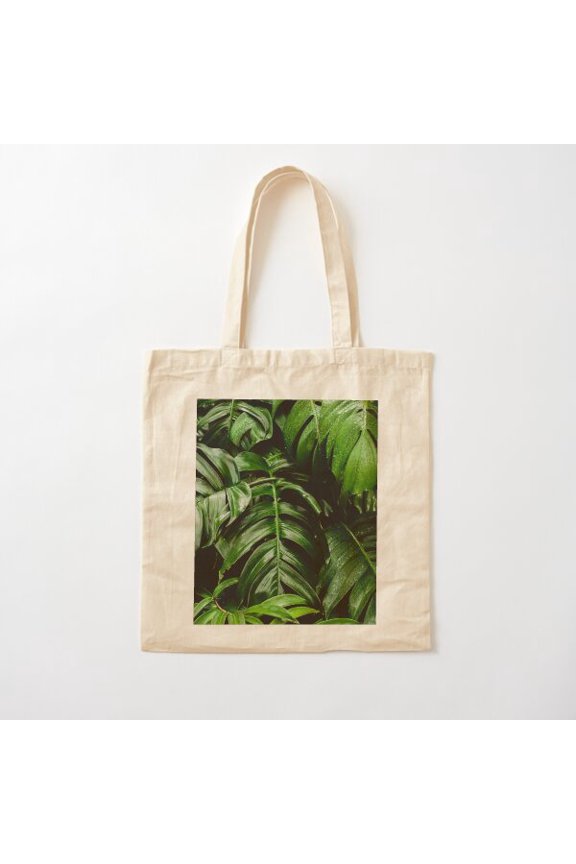 Green Leaf Canvas Version 2 Canvas Tote Bags, Reusable Shopping Bag