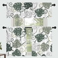 thumbnail image 1 of Green Leaf Curtain for Kitchen Bathroom Elegant Floral Rod Pocket Window Tier Curtains Valance Set 3 Pcs Plant Printed Short Curtains for Bathroom 54 x 18 inches + 27 x 36 inches *2, 1 of 6