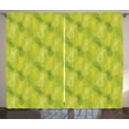 thumbnail image 1 of Ambesonne Green Leaf Curtains 2 Panel Set, Tropical Pineapple, 108" x 63", Apple Green and Fern Green, 1 of 3