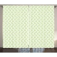 thumbnail image 1 of Ambesonne Green Leaf Curtains 2 Panel Set, Abstract Art Simplistic, 108" x 84", Apple Green White, 1 of 3