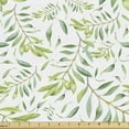 thumbnail image 1 of Green Leaf Fabric by the Yard, Watercolor Style Olive Branch Mediterranean Tree Organic, Upholstery Fabric for Dining Chairs Home Decor Accents, 1 Yard, Avocado Green by Ambesonne, 1 of 4