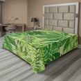 thumbnail image 1 of Ambesonne Green Leaf Flat Sheet, Fresh Jungle Aloha, California King, Apple Green Fern Green, 1 of 1