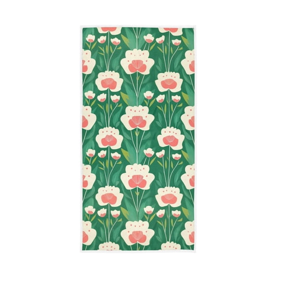 Green Leaf Flower Pattern Face Towel Absorbent Hand Towels Bath Sport Gym
