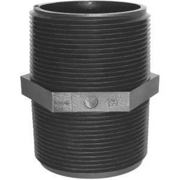 Green Leaf Inc M 3400 P Polypropylene Pipe Nipple, Black, 0.75 in. Pack Of 5