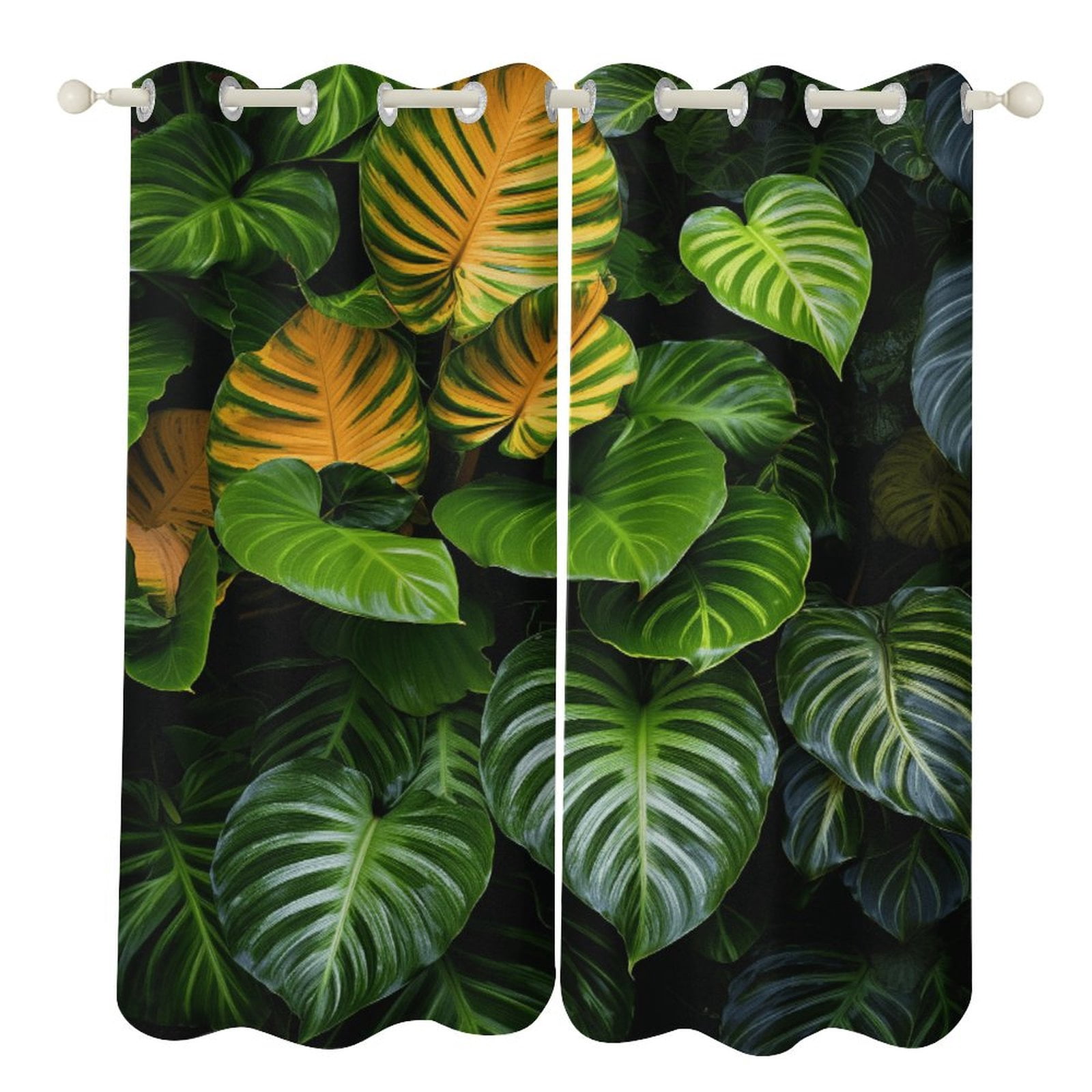 Curated visual reference: Green Leaf Jungle Animals Curtains Aesthetic Envrionmental Friendly Photo Inspiration