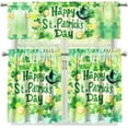thumbnail image 1 of Green Leaf Kitchen Cafe Window Tier Curtains and Valance 3 Pieces Set Rod Pocket Window Valances Panel Privacy Short Drapes Window Treatment for Bedroom Country, 1 of 4