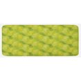 thumbnail image 1 of Green Leaf Kitchen Mat, Hand Drawn Style Exotic Pineapple Fruit Tropical Summer Theme, Plush Decorative Kitchen Mat with Non Slip Backing, 47" X 19", Apple Green Fern Green, by Ambesonne, 1 of 1
