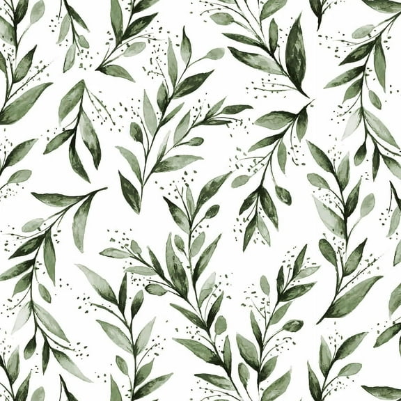 Green Leaf Peel and Stick Wallpaper - Self Adhesive Removable Vinyl Contact Paper, 17.7x118.1 Inch, Easy Install for Walls, Furniture, Cabinets