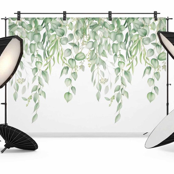 Green Leaf Photography Backdrop 8x6FT, Eucalyptus Leaves Spring Plant Farm Abstract Photo Backdrops, Background for Photography Studio Photo Studio Background, Back Drop for Photoshoot
