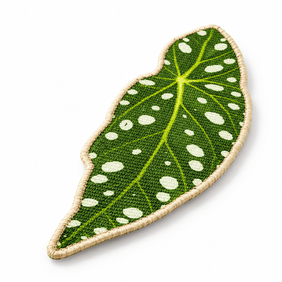 Green Leaf-Shaped Sisal Cat Pad For Wall And Floor, Large Scratch Mat For Indoor Cats