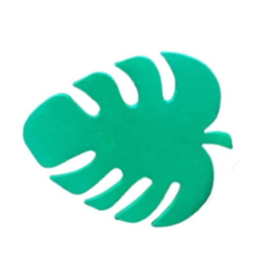 Green Leaf Shaped Wooden Coaster Non Slip Heat Insulation Mat Handicraft Decoration For Farm Dining Table And Kitchen