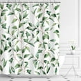 thumbnail image 1 of Green Leaf Shower Curtain, Plant Shower Curtain, Eucalyptus Shower Curtain, Watercolor Sage Leaves Branches Botanical Nature Shower Curtain for Bathroom with 12 Hooks, 72W x 72H Inches, 1 of 6