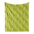 thumbnail image 1 of Green Leaf Soft Flannel Fleece Throw Blanket, Hand Drawn Style Exotic Pineapple Fruit Tropical Summer Theme, Cozy Plush for Indoor and Outdoor Use, 50" x 70", Apple Green Fern Green, by Ambesonne, 1 of 5