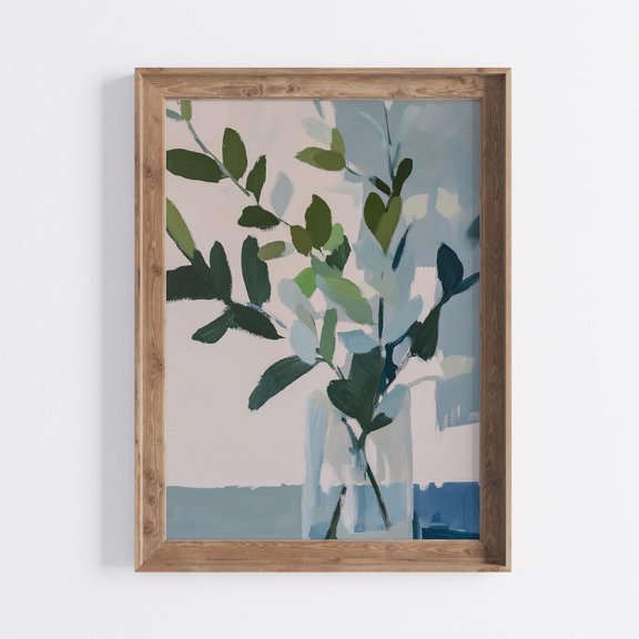 Green Leaf Still Life Art Print Modern Botanical Foliage Unframed Paper Print