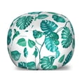 thumbnail image 1 of Green Leaf Storage Toy Bag Chair, Tropical Palm Tree Leaves Exotic Hawaiian Foliage Rainforest Jungle, Stuffed Animal Organizer Washable Bag, Small Size, Sea Green White Teal, by Ambesonne, 1 of 3