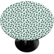 Green Leaf Summer Round Tablecloths with Elastic Edge Fitted Round Table Cloth Small Wipeable Washable Circle Table Covers for Dinner Patio Party Indoor Outdoor Kitchen Decor (Fit 36-44 in)