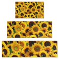 thumbnail image 1 of Green Leaf Sunflower Pattern Kitchen Rugs Sets Of 3,Kitchen Runner Rugs Non Skid Washable,Decorative Kitchen Floor Mats for Kitchen,Sink,Laundry,17"x30"+ 17"x47" + 17"x59", 1 of 6