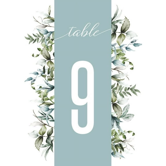 Green Leaf Table Cards Number 1-30 Double Sided For Wedding Reception Event Party Baby Shower Birthday 4x6