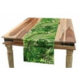 thumbnail image 1 of Green Leaf Table Runner, Exotic Pattern with Tropical Leaves Fresh Jungle Aloha Hawaii, Dining Room Kitchen Rectangular Runner, 16" X 72", Apple Green, by Ambesonne, 1 of 1