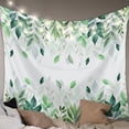 thumbnail image 1 of Green Leaf Tapestry for Bedroom Wall Hanging Tapestry, Fall Plant Country Vintage Watercolor White Ceiling Backdrop Tapestries Poster Blanket Wall Decor for Teens Room Living Room Dorm 51" x 59", 1 of 8