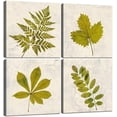 thumbnail image 1 of Green Leaf Wall Art Botanical Wall Decor Plants Leaves Print Painting Vintage Pictures for Bedroom Living Room Bathroom Office Framed Artwork (16'''' x 16'''' x4), 1 of 6