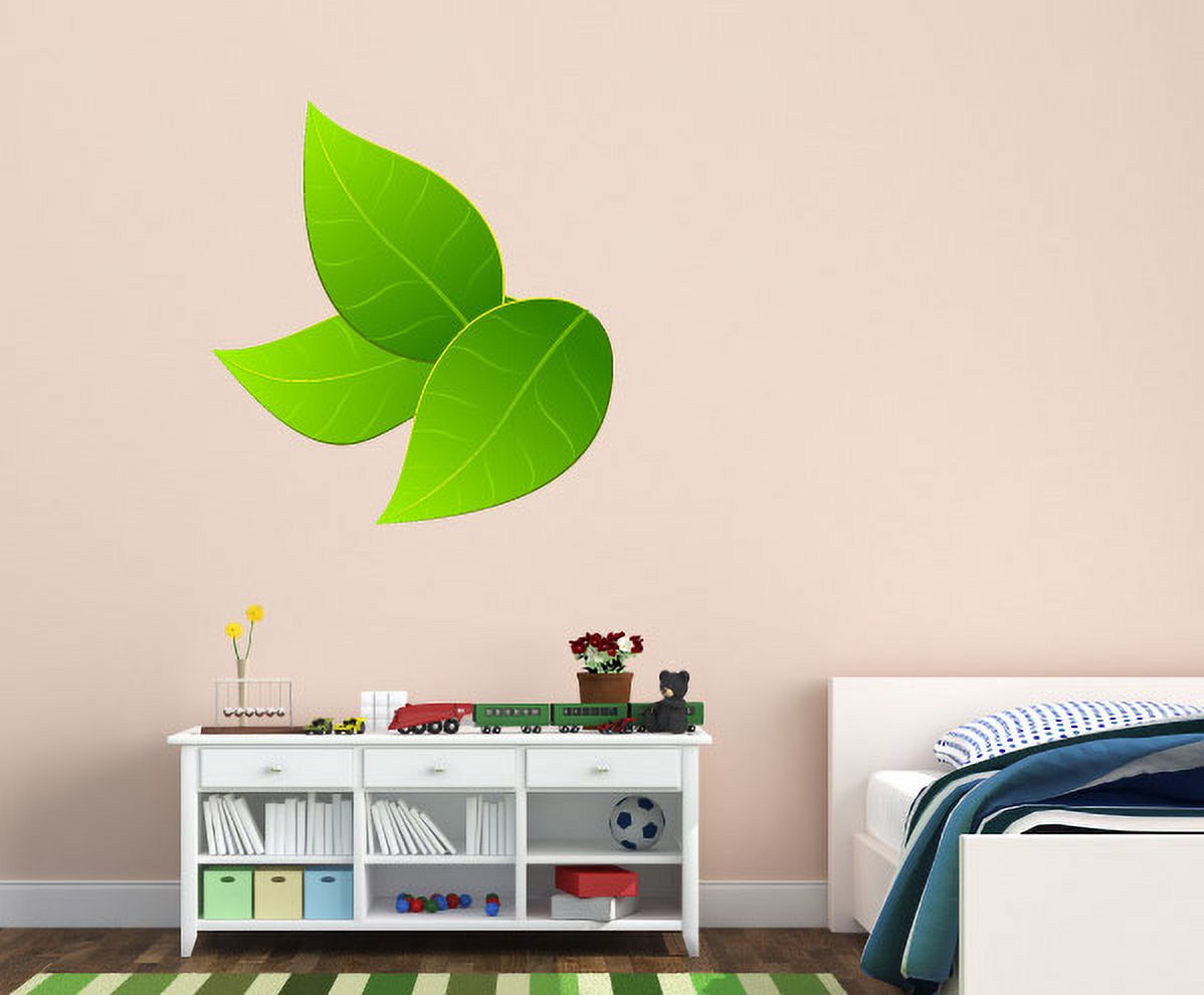 Green Leaf Wall Decal Vinyl Decal Car Decal Idcolor040 25