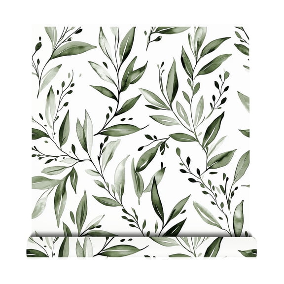 Green Leaf Wall Sticker Self-adhesive Removable Peel and Stick 17.3x118 Inch
