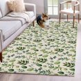 thumbnail image 1 of Green Leaves Area Rug 3x5 Washable Rug Non Slip Pastoral Rustic Botanical Plant Beige Large Area Rug Indoor Floor Carpet for Entryway Bedroom Kitchen Living Room Home Office Dining Room Nursery, 1 of 8